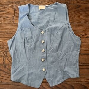 NWOT Good Luck Gem Women's SiZE MED  BLUE Textured Vest
